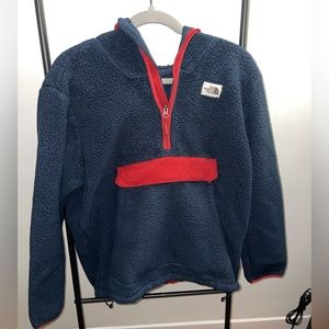 Blue North Face hoodie large
